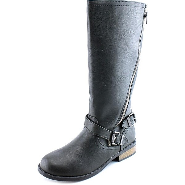 Sarah Jayne Lynxx Youth Round Toe Synthetic Black Mid Calf Boot