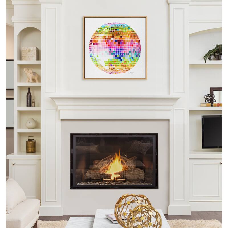 Kate and Laurel Sylvie Rainbow Disco Ball Canvas by Cat Coquillette