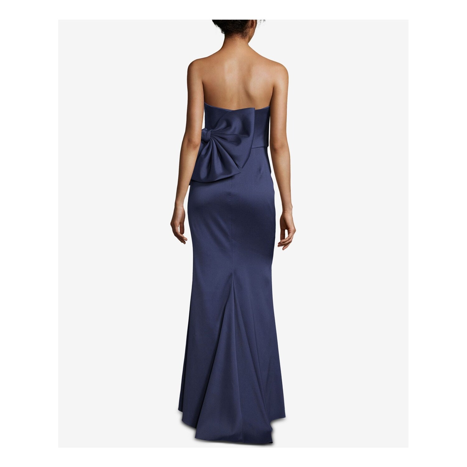 xscape strapless ruffle flounce dress