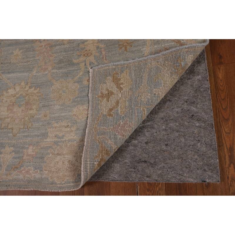 Vegetable Dye Oushak Turkish Runner Rug Handmade Floral Wool Carpet - 3'1"x 11'6"