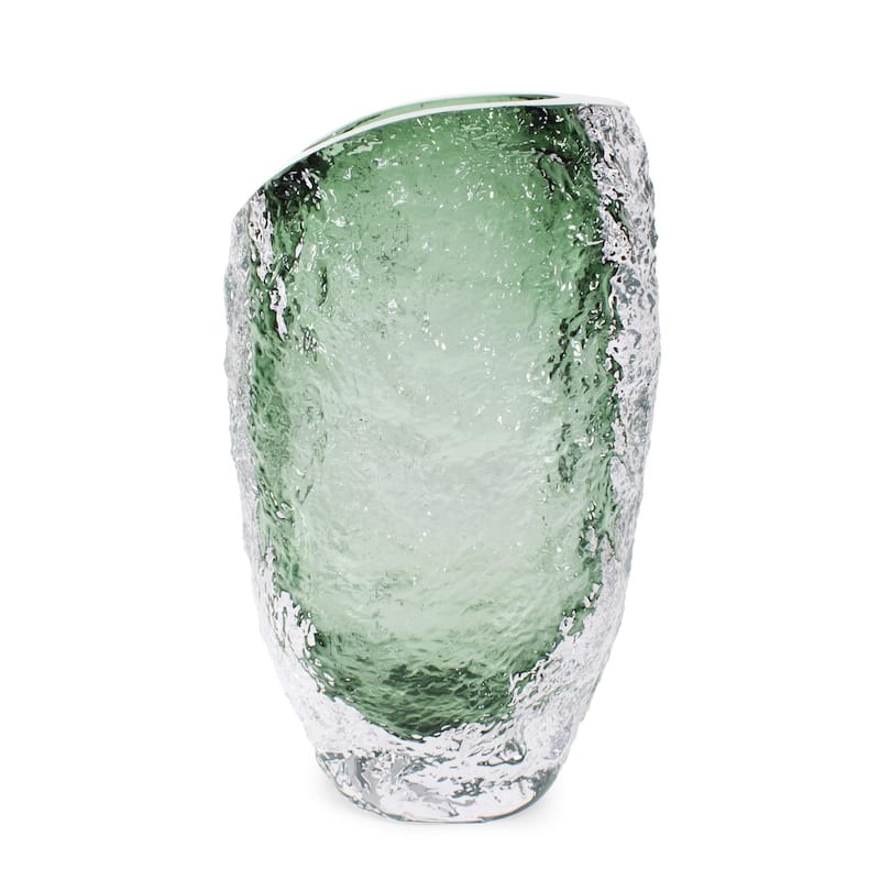 Emerald Crystalized Glass Vase