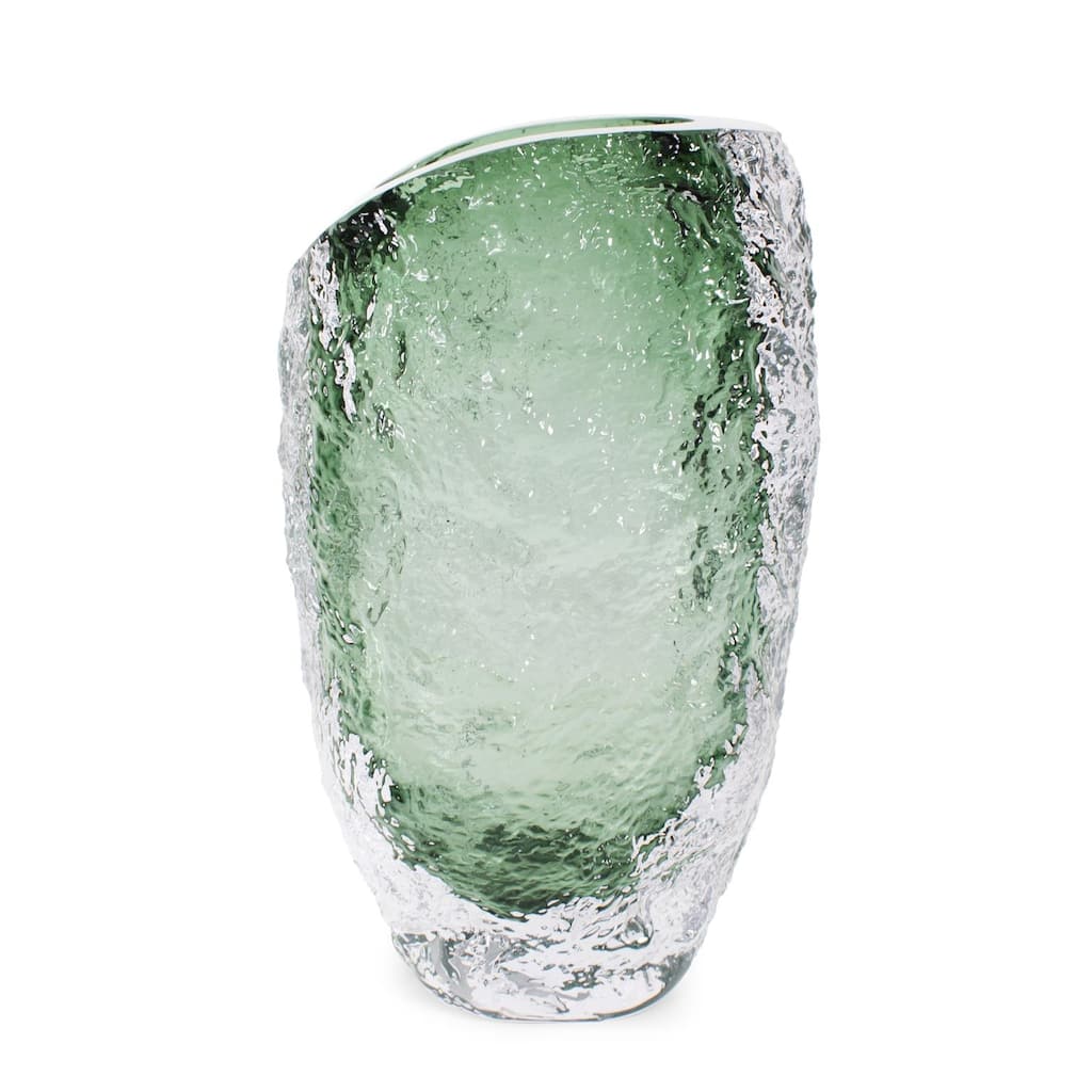 Emerald Crystalized Glass Vase