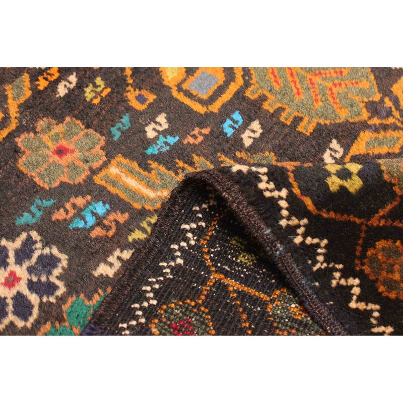 ECARPETGALLERY Hand-knotted Teimani Dark Brown Wool Rug - 3'2 x 4'11