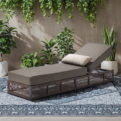 Gymojoy Outdoor Patio Chaise Lounge Chair, Luxury Rattan Recliner with 6-Position Backrest & 5-Inch Thick Cushions - 1-Piece