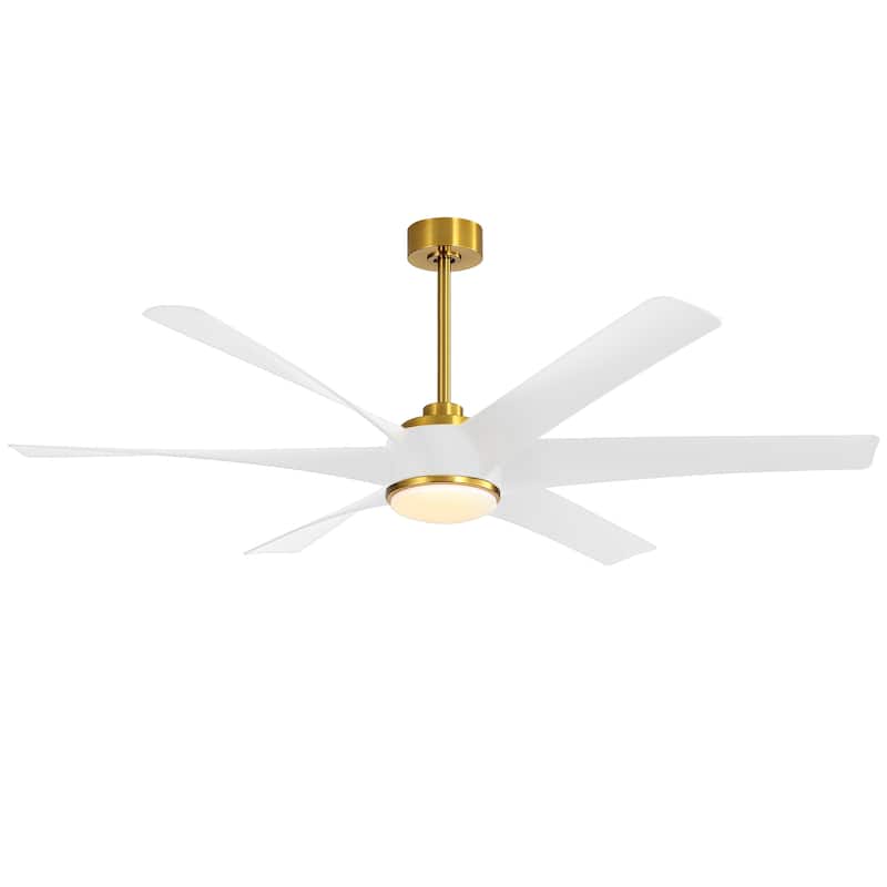 65-in Indoor Large LED Ceiling Fan with Light Remote (6-Blade)
