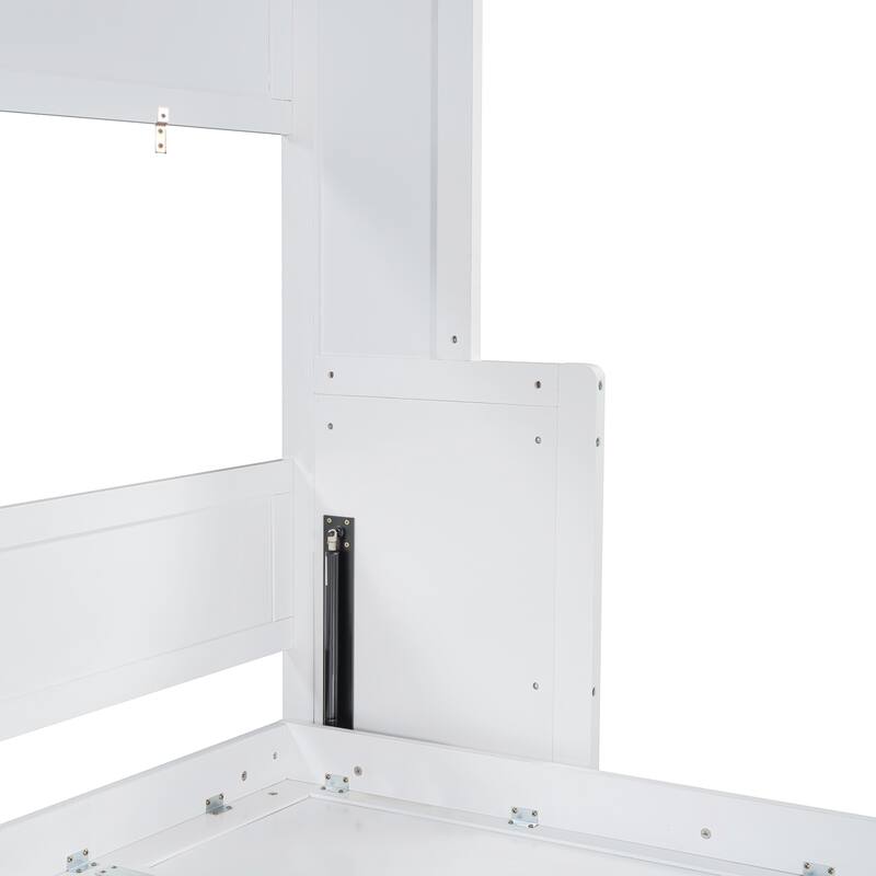 Hydraulic Folding Queen Murphy Bed with Integrated Desk & Hidden Workspace by Harper&Bright Designs