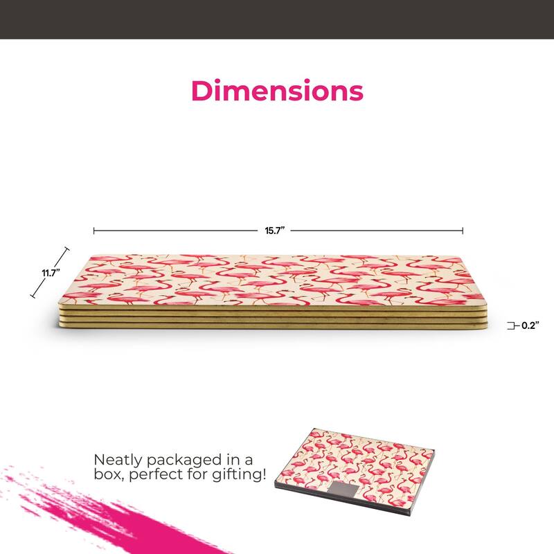 Pimpernel Set of 4 The Flamingo Collection Large Placemats - 15.7 inches x 11.7 each