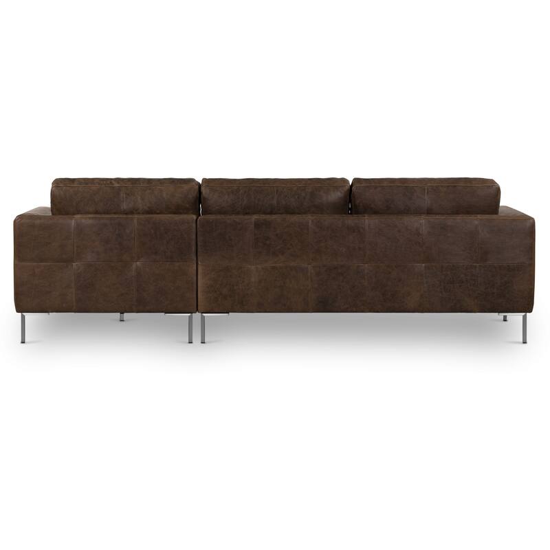 Poly & Bark Calle 114" Right-Facing Sectional - Full Grain Genuine Italian Leather