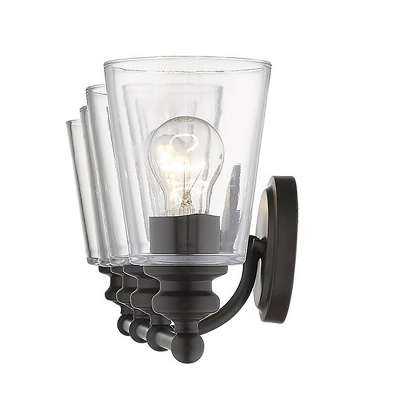 Modern Clear Glass Shade Wall Sconce with Swing Arm for Home Lighting