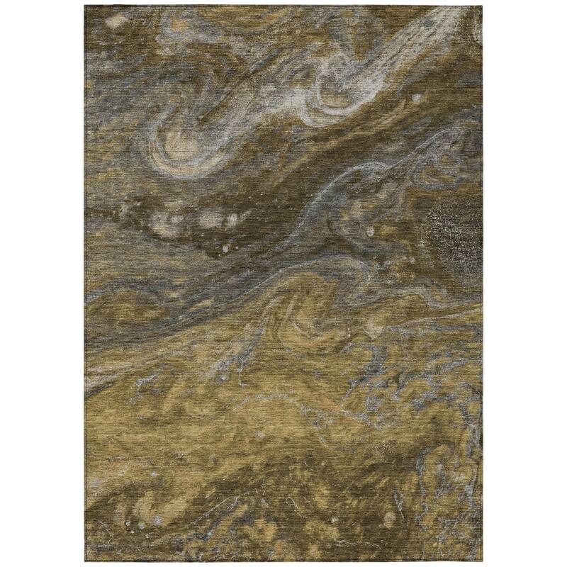 HomeRoots Abstract Transitional Rectangle Outdoor Rug