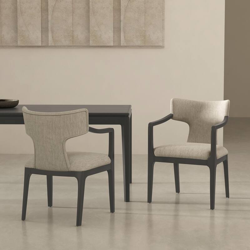 Eloria Chenille Wood Dining Room Armchair