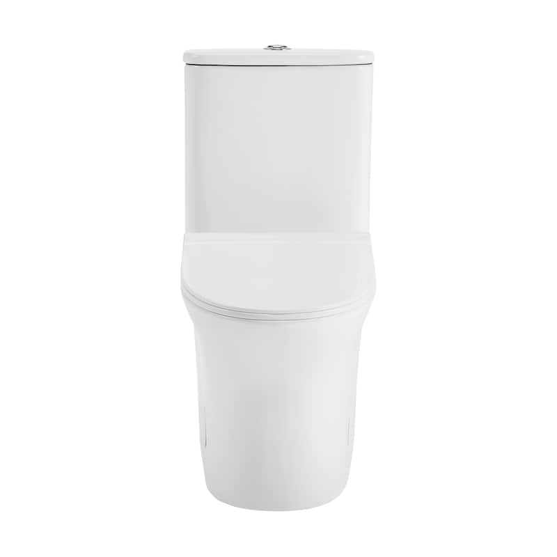 Vincennes One-Piece Toilet Dual-Flush 0.8/1.28 Gpf - 26.55" x 14.2" 30.3" - 26.55" x 14.2" 30.3" - White