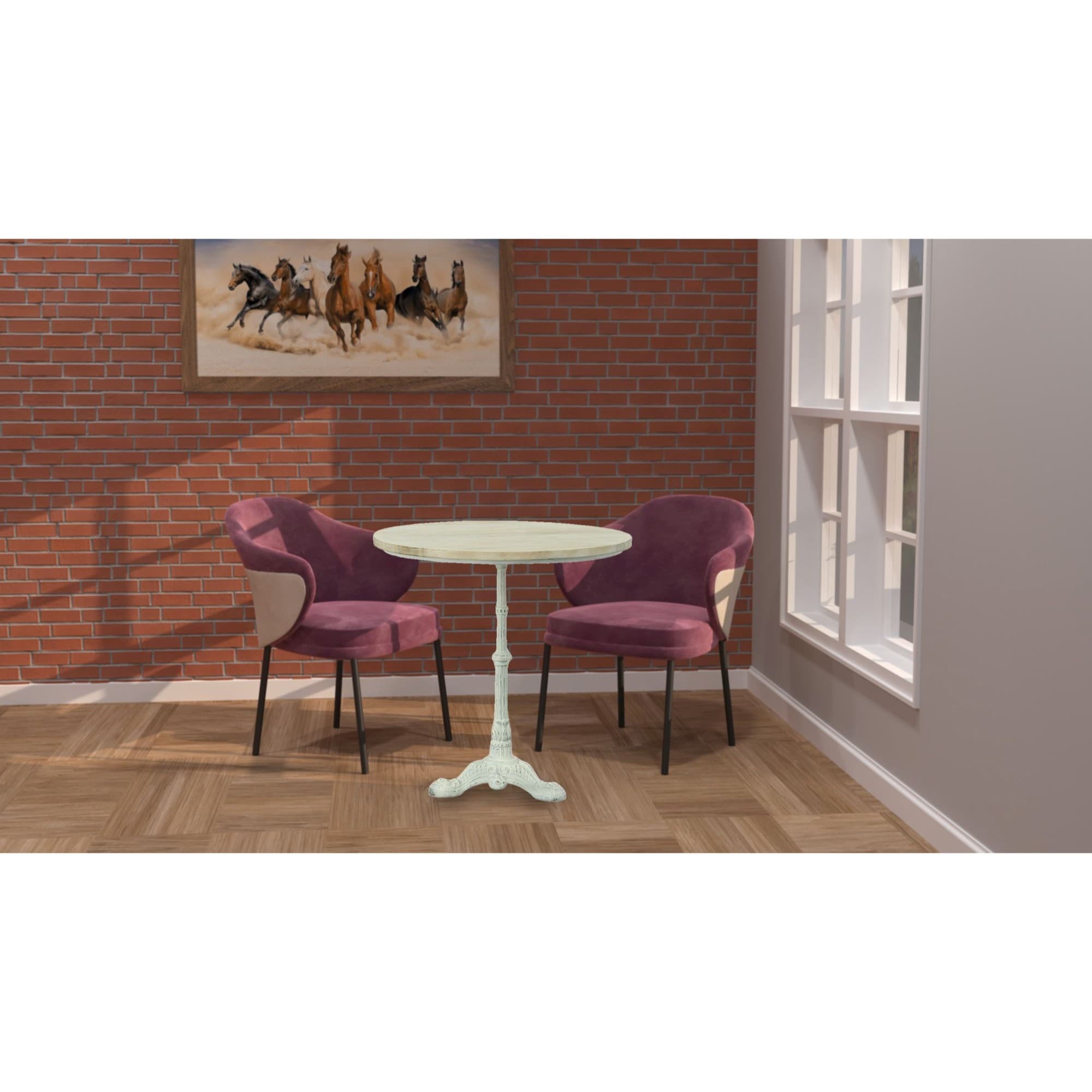 Wooden Top Round Bistro Table - 30" - White