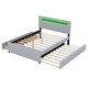preview thumbnail 25 of 38, Queen Size Upholstered Storage Platform Bed with Twin Size Trundle