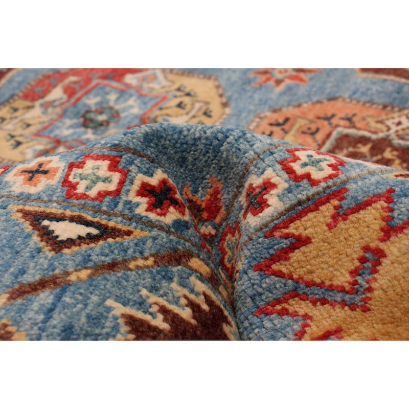 ECARPETGALLERY Hand-knotted Uzbek Ghazni Blue Wool Rug - 4'0 x 6'0