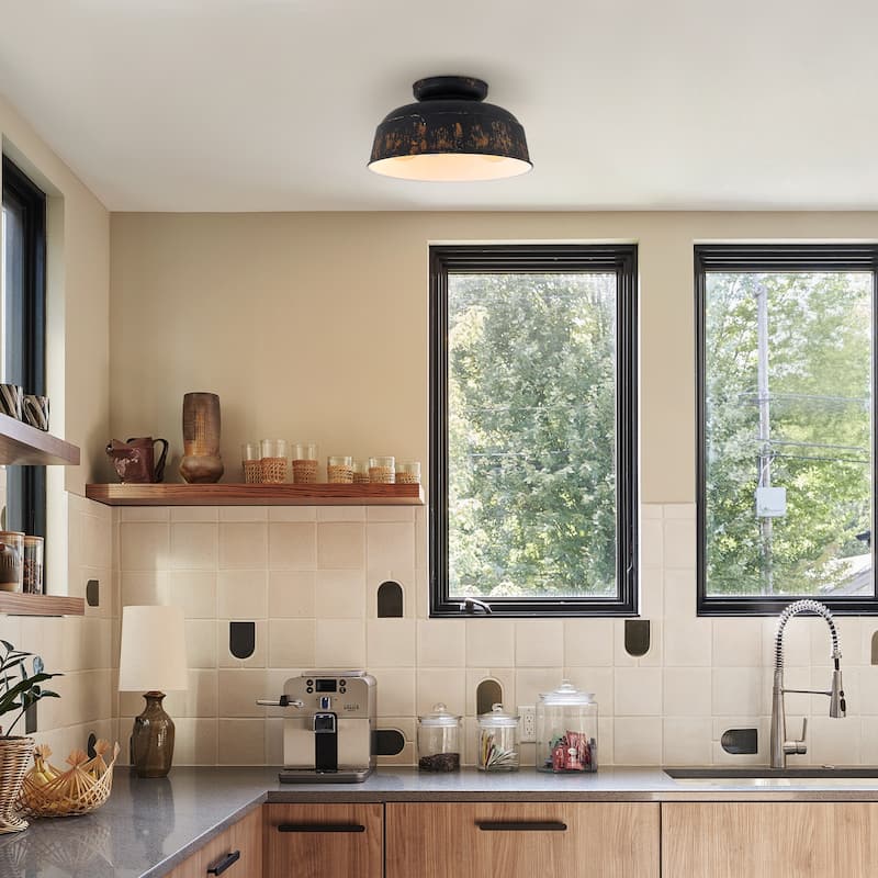 2-Light Farmhouse Semi Flush Mount Ceiling Light