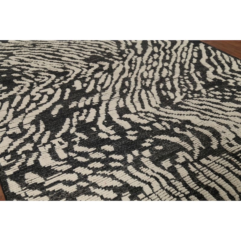 All-Over Abstract Moroccan Area Rug Handmade Wool Carpet - 9'1"x 12'0"
