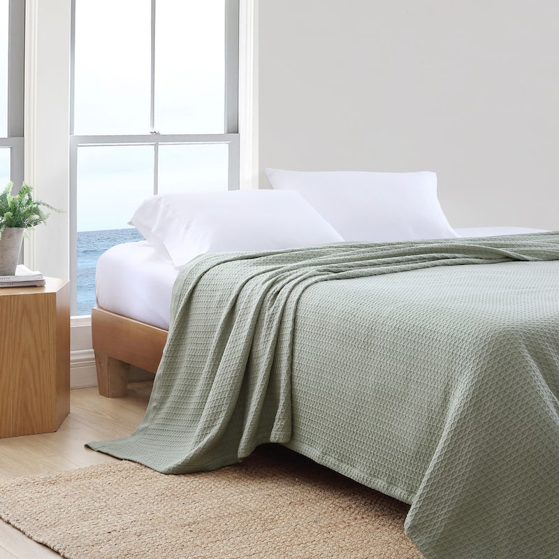 Nautica Baird Diamond Knit Solid Cotton Blanket