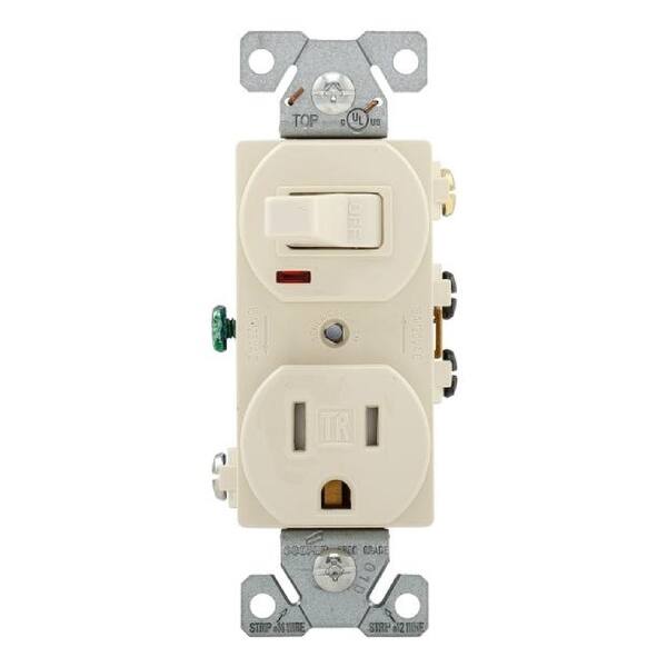 Cooper Wiring Tr274la Combination Toggle Switch And Receptacle 3 Poles