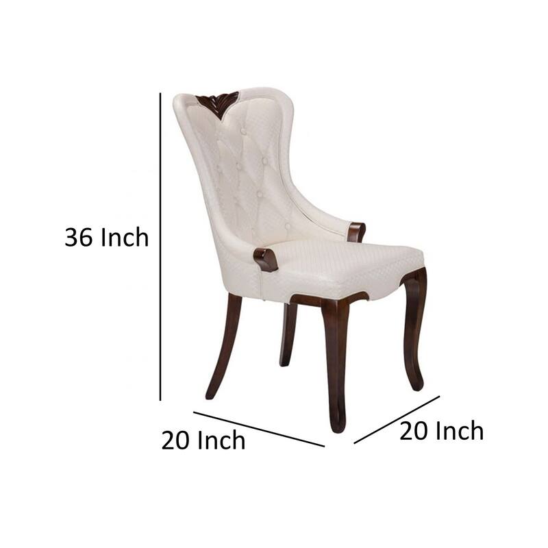 Brown/Cream Faux Leather Upholstered Wood Frame Dining Chair, Set of 2, Sturdy Dining Chair for Dining Rooms - 19