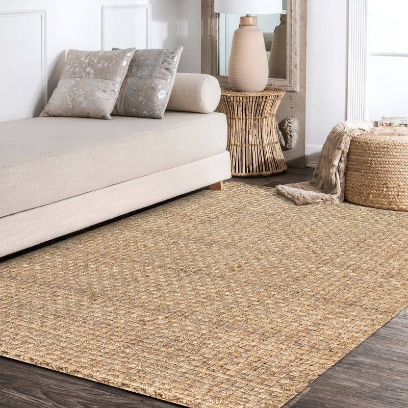 JONATHAN Y Hiro Hand Woven Boucle Chunky Jute Area Rug