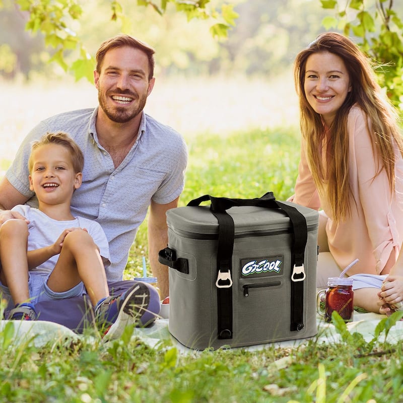 Gymax Insulated Lunch Box Lunch Bag 24-Can Soft Cooler Bag