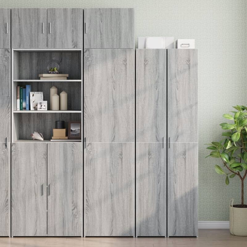 vidaXL Wall Cabinet Grey Sonoma Engineered wood Medium Reversible - 16.7 x 19.7 x 15.7 in