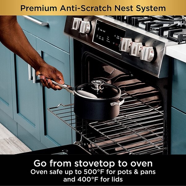 Ninja C56000 Foodi NeverStick Premium 6-Piece Saucepan Set - Bed