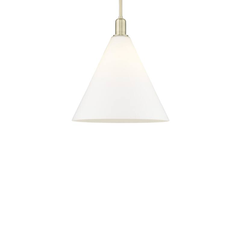 Innovations Lighting 716-1S-18-16 Berkshire Glass Pendant Berkshire - Antique Brass / Matte White