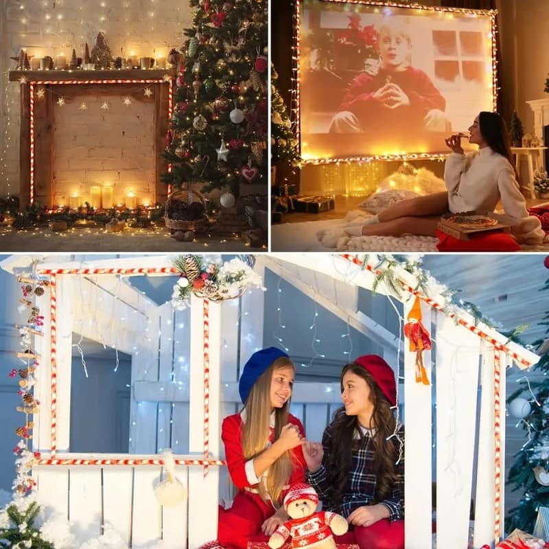40FT LED Candy Cane Rope Lights - White and Red