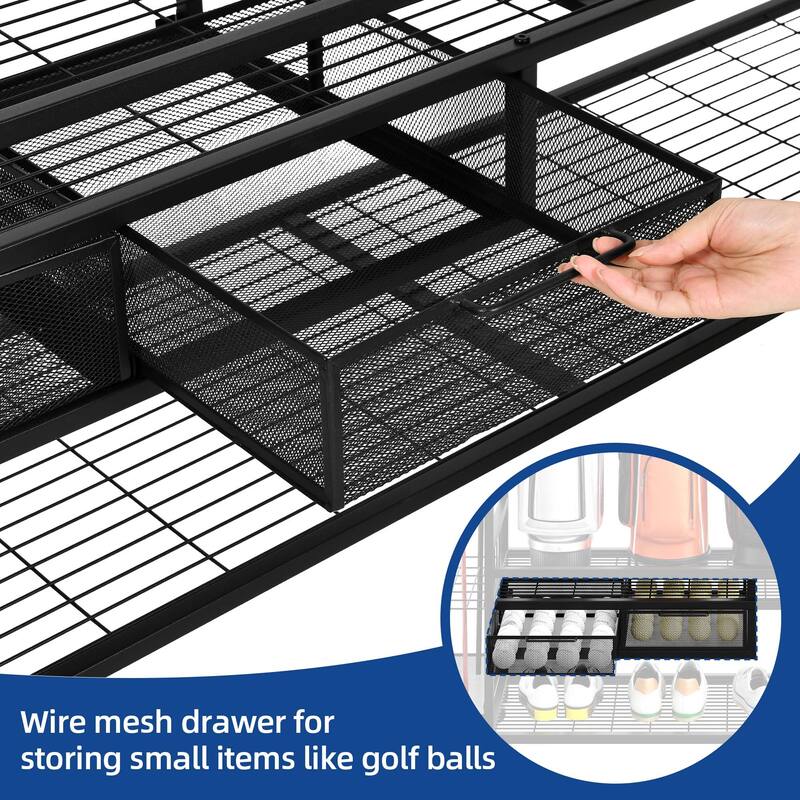Moasis Sports Rack Equipment Garage Organizer Golf Sports Storage With Wheels