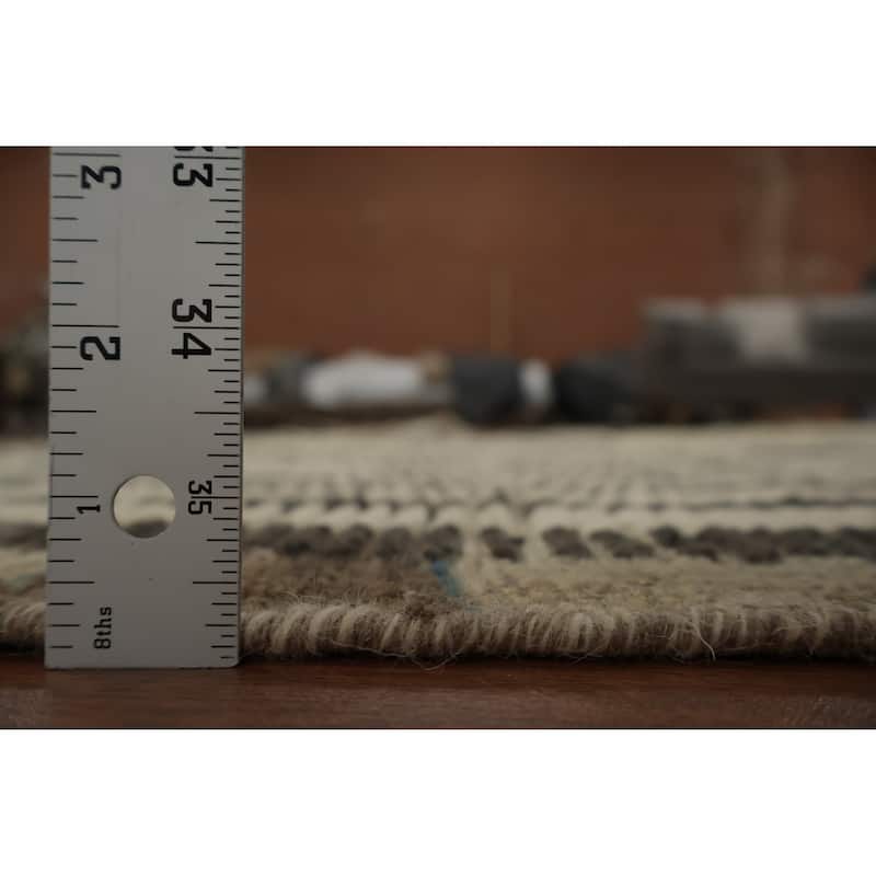 Hand Knotted Oriental 100% Wool Carpet Modern All-Over Beige & Ivories Moroccan Area Rug - 12' 4'' X 8' 10''