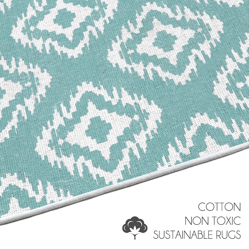 Sussexhome Heavy Duty Ultra Thin Non Slip Washable Cotton Indoor Rug - 2' x 3'