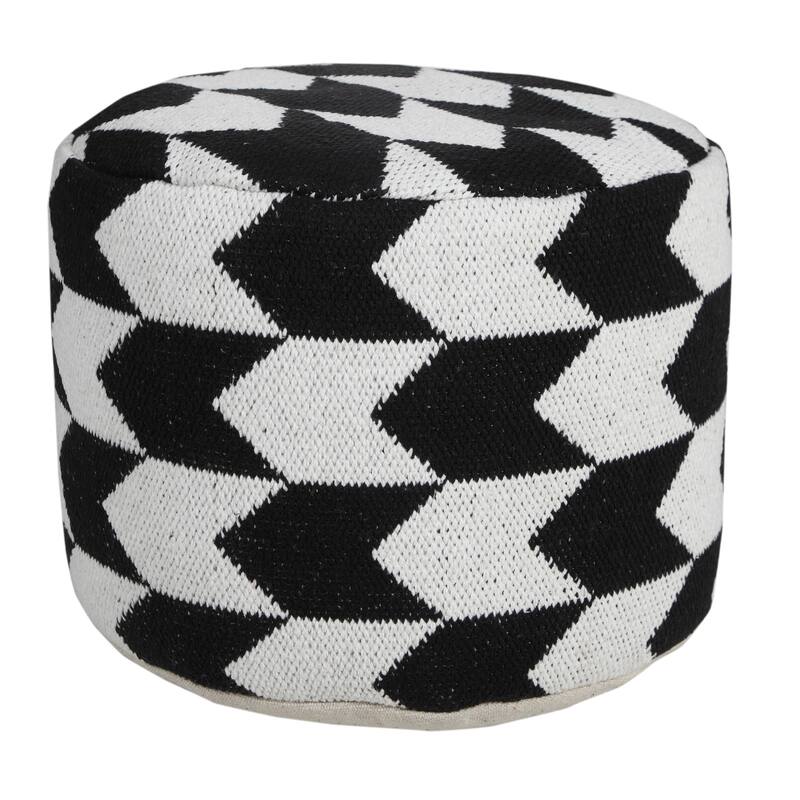 HomeRoots 18" Black Cotton Blend Ottoman