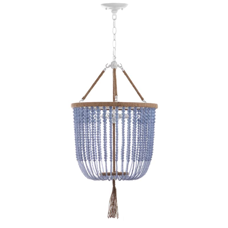 SAFAVIEH Lighting Evdokija Adjustable 3-Light Angie Blue Pendant - 18"x18"x35.5- 107.5" - 18Wx18Dx108H - Blue