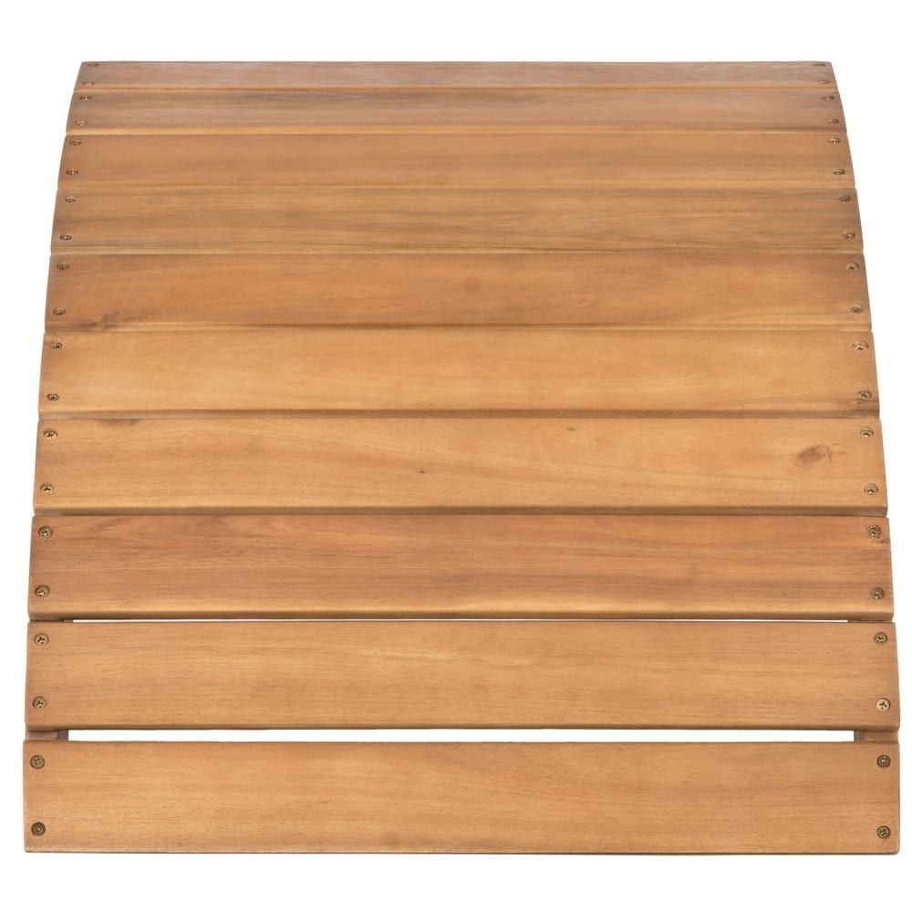 SAFAVIEH Outdoor Sigurasta Acacia Wood Adirondack Ottoman - 20W x 13D x 21H