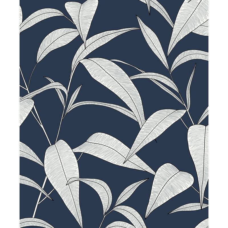 Seabrook Designs Cordila Non-Woven Unpasted Wallpaper - 20.9 in. W x 33 ft. L - Navy