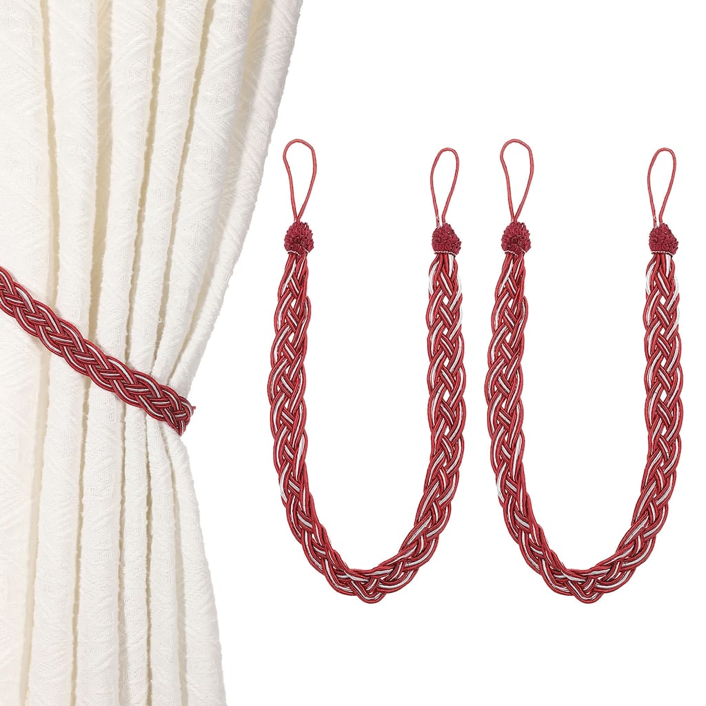 2 Pcs Curtain Tiebacks, Braided Drapery Holdback