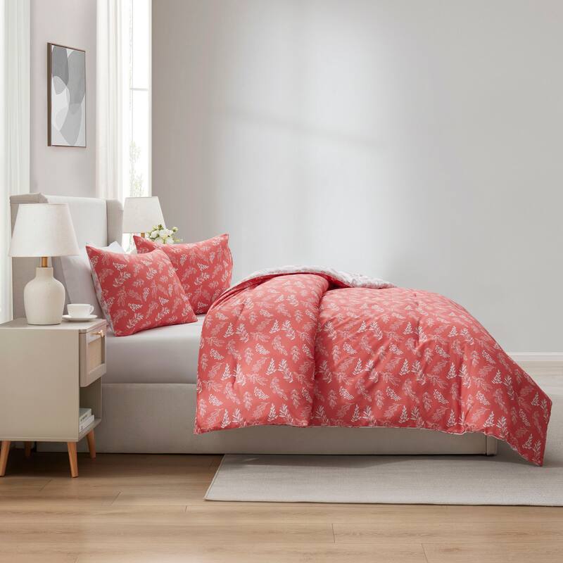 Empyrean 3PC Reversible Botanical Printed Comforter Bedding Set