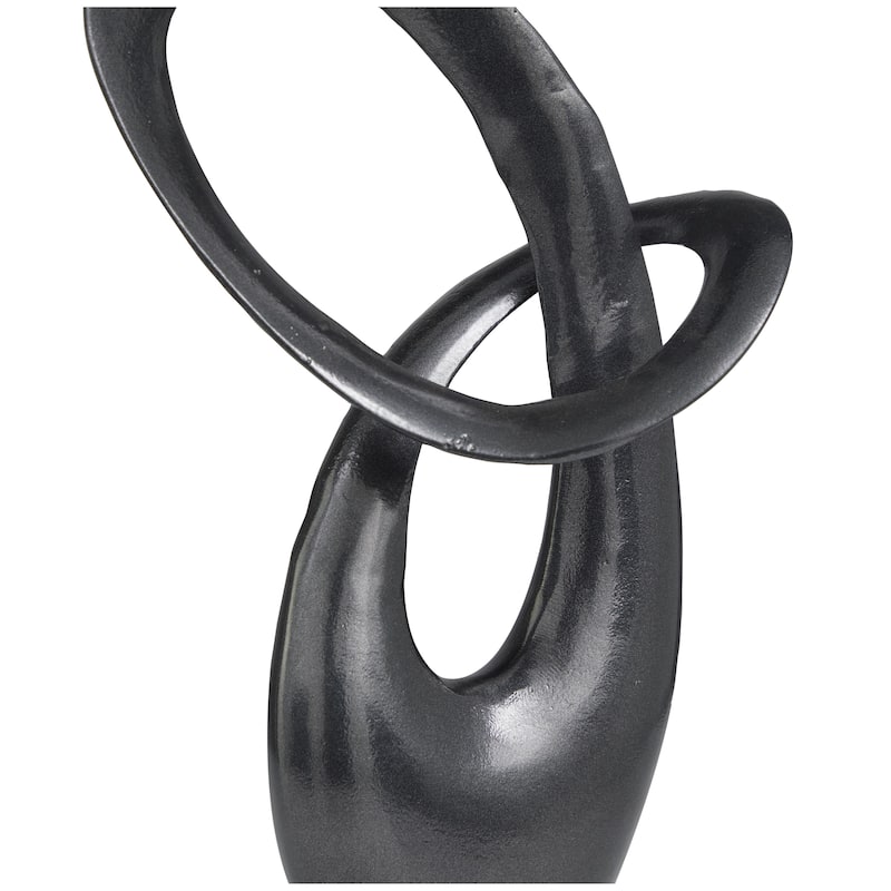 Aluminum Metal Abstract Decorative Sculpture - Dark Gray or Gold - Roche River Decor
