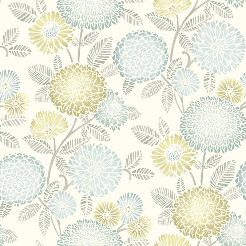 Chesapeake Zalipie Lime Floral Trail Wallpaper
