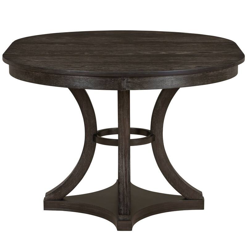 5-Piece Extendable Vintage Dining Set with Round Oak Table and 4 Padded Chairs
