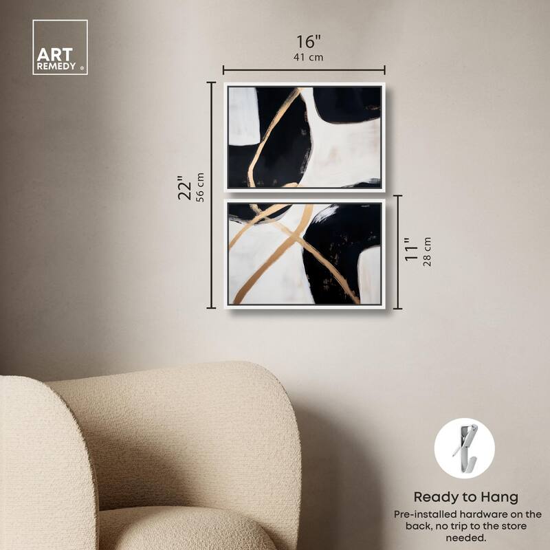 Rhythm of Contrast Canvas Set of 2 by Art Remedy
