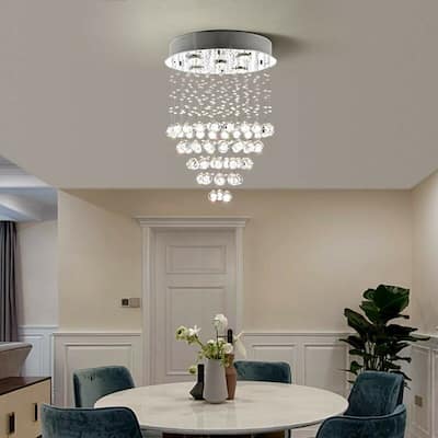 Maxax 5 - Light Unique / Statement Tiered Chandelier with Crystal Accents - MX19029-5-C