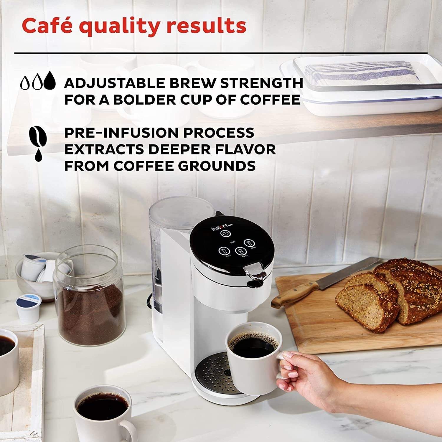 HiBREW Single Serve Compact Portable Travel Size K-Cup Coffee and Tea Maker  Brewing System - White