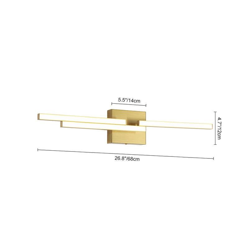 Modern Staggered Strip Linear Dimmable LED Vanity Wall Light