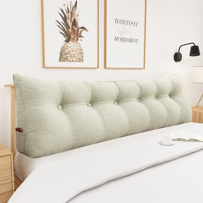 WOWMAX Headboard Wedge Reading Pillow Back Support Linen