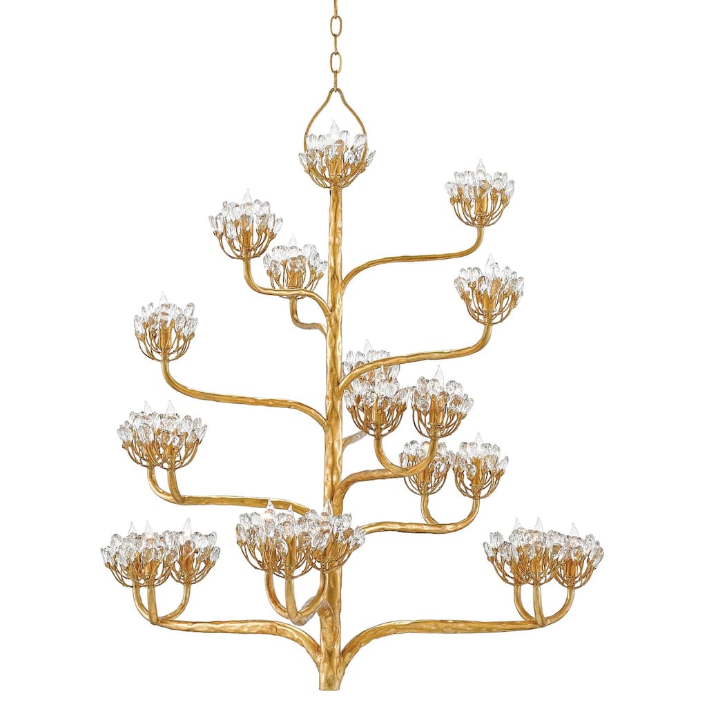 Currey & Company Agave Americana Gold Chandelier - 43.5"h x 42"dia