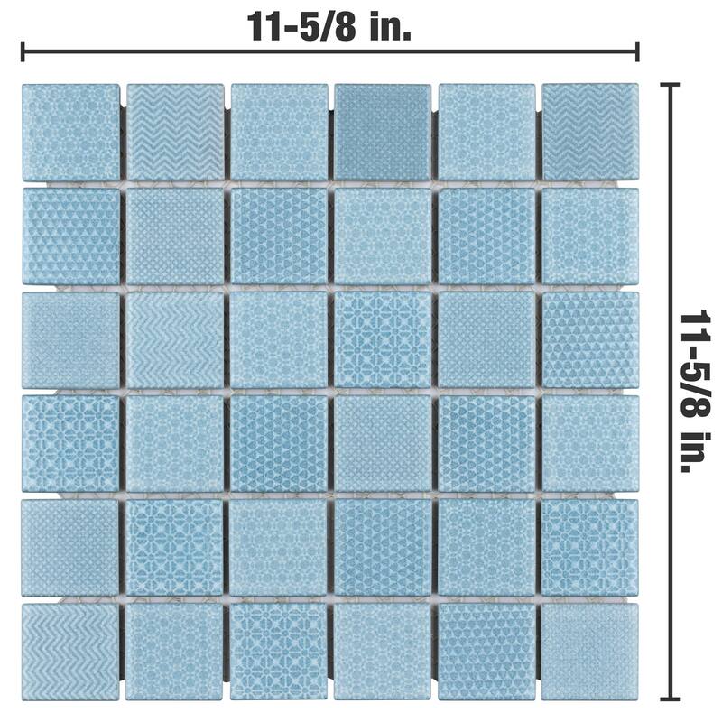 Merola Tile Celadon Aqua 11-5/8" x 11-5/8" Porcelain Floor and Wall Tile
