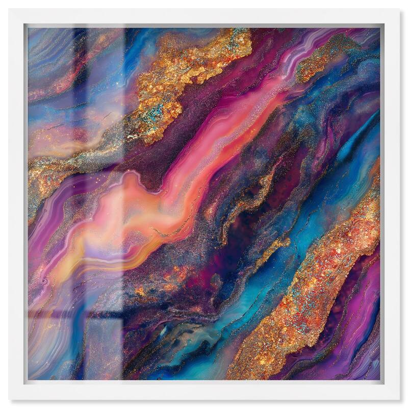 Glittering Spectrum III Shadowbox by Art Remedy - White - 16" x 16"